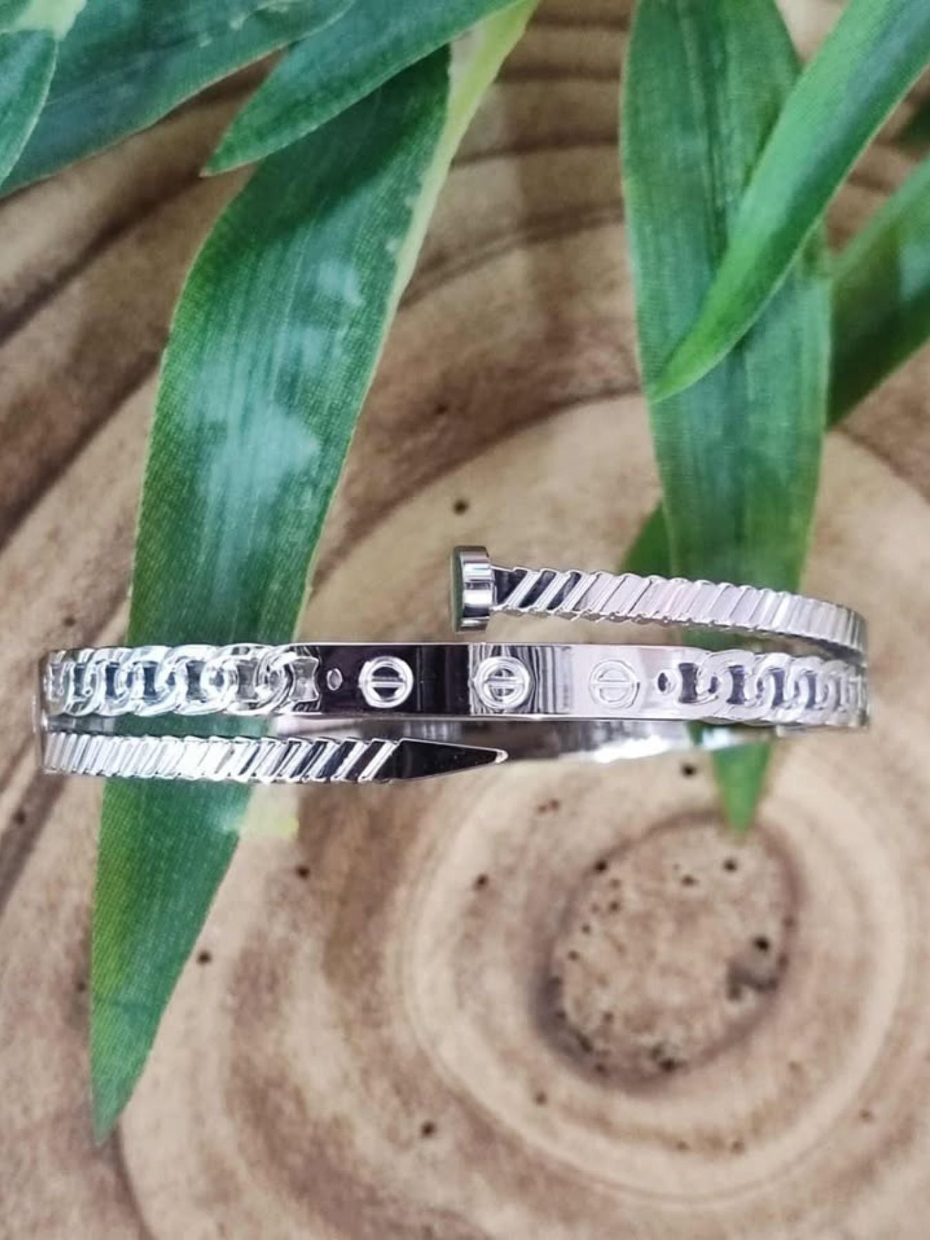 PULSERA CLAY - PLATEADO
