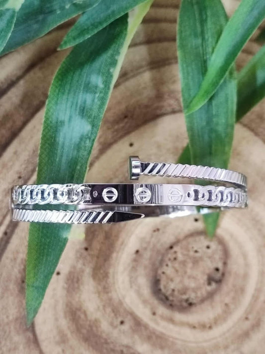 PULSERA CLAY - PLATEADO