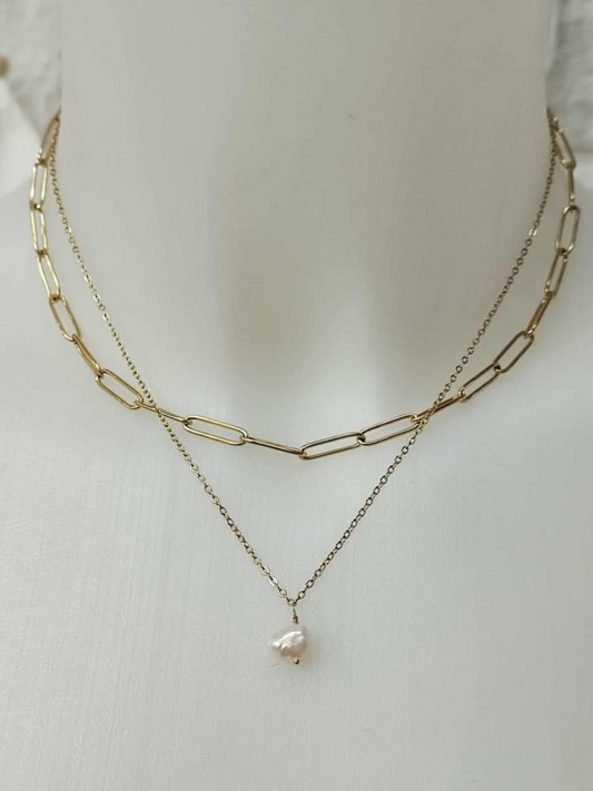 COLLAR DOBLE PERLA