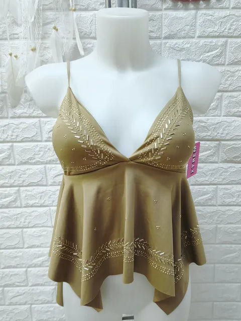 TOP PICOS STRASS DORADO - ref.036