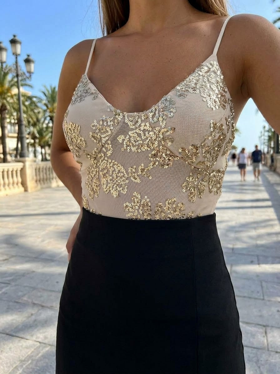 BODY TRANSPARENCIAS PAILLETTES ref.0259