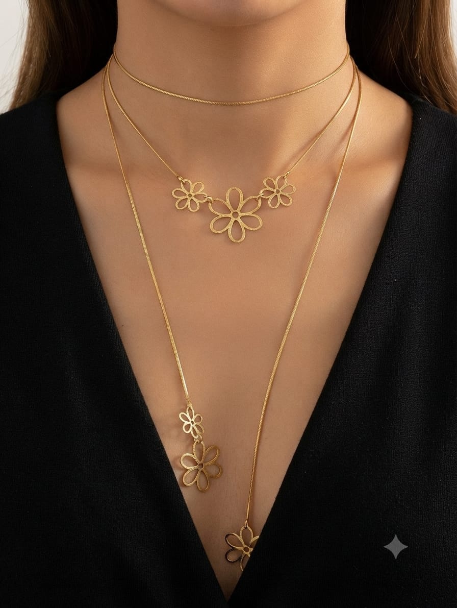 COLLAR CAPAS FLORES ref.0199