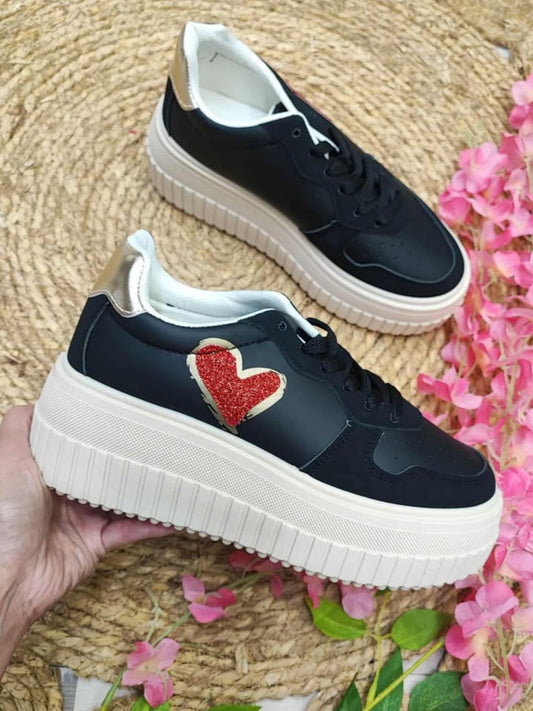SNEAKER VICTORY - NEGRO Y BEIGE