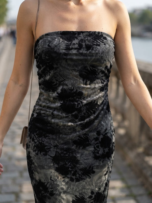 VESTIDO MIDI TUL FLORES ref. 0215