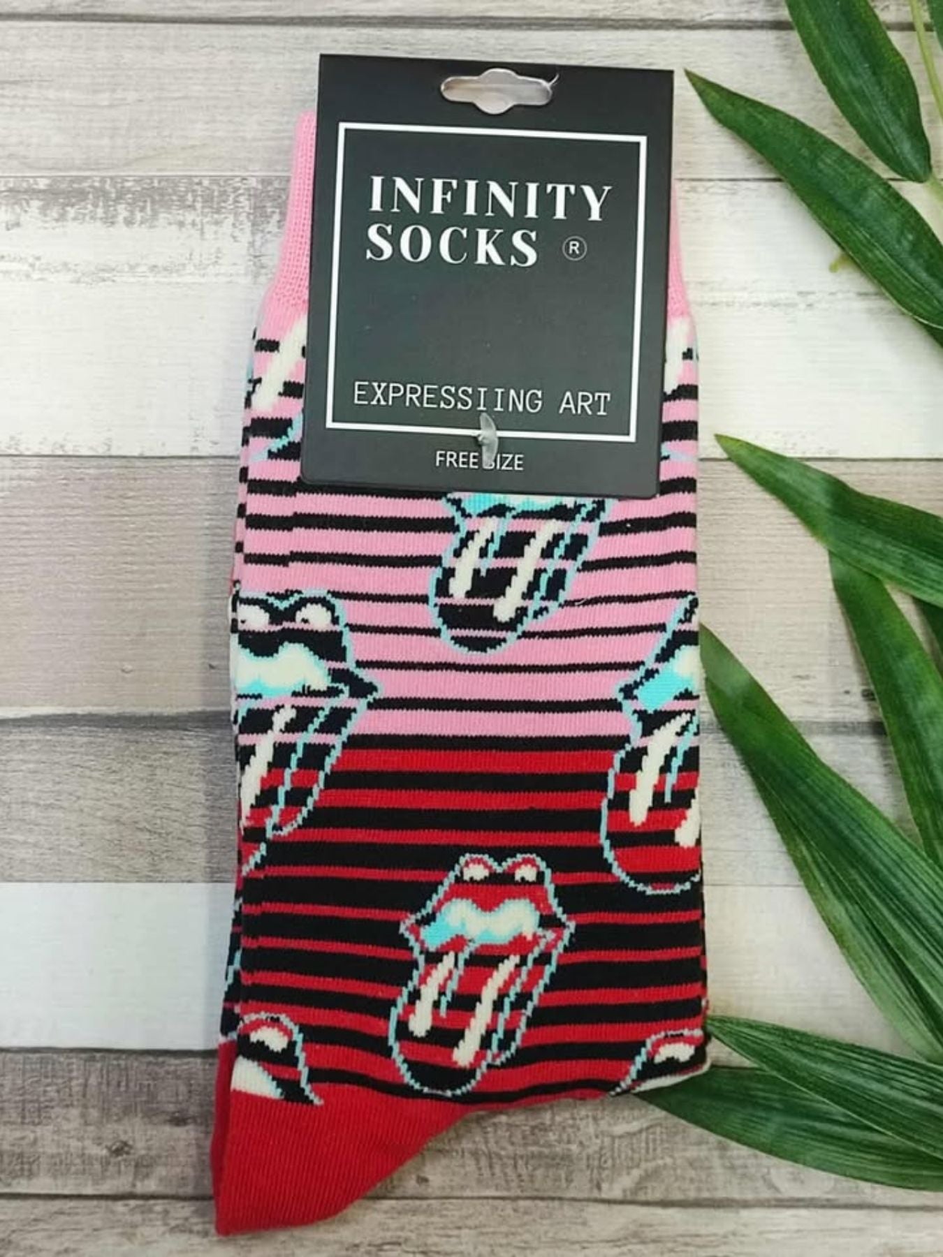 CALCETIN LENGUA RAYAS