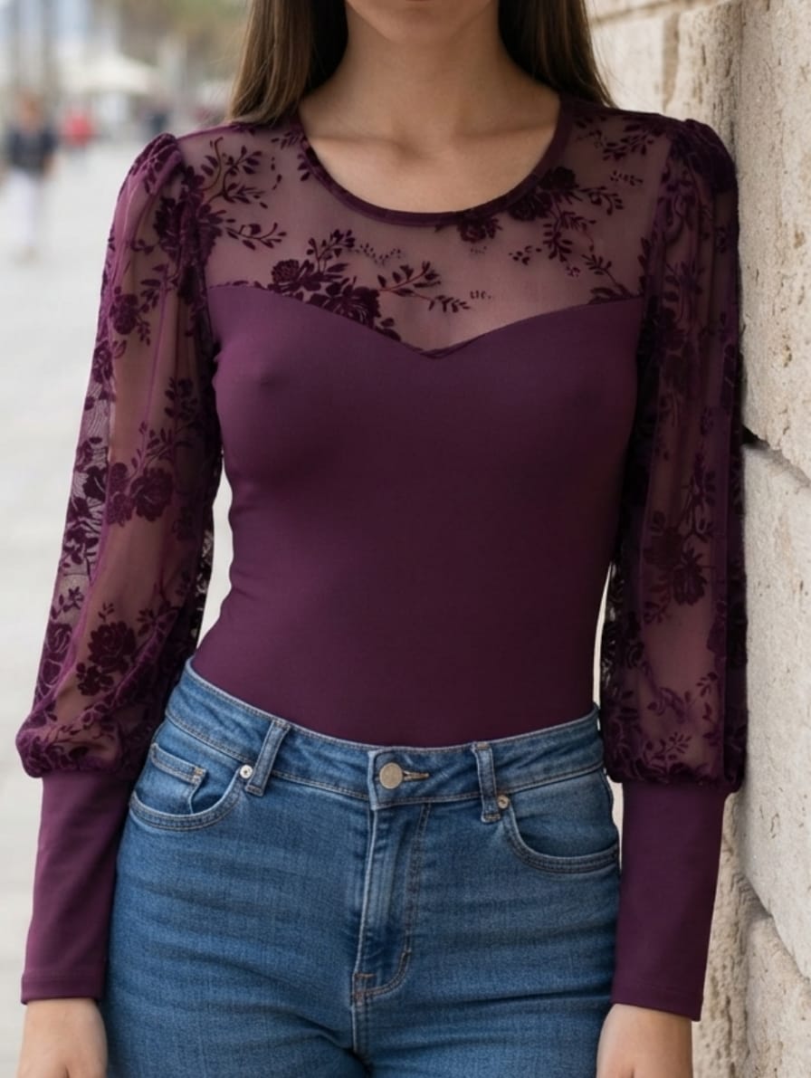 BODY COMBI TUL FLORES ref. 0104