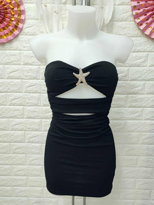 VESTIDO ESTRELLI - NEGRO