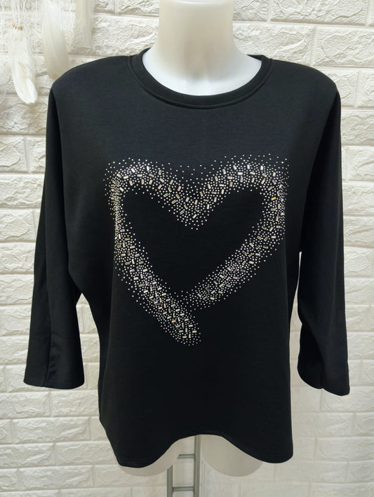 SUDADERA CORAZON STRASS ref.0261
