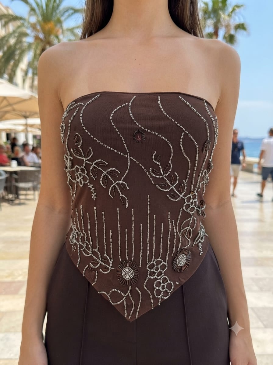 TOP TUL COMBI PAILLETTES ref. 0162