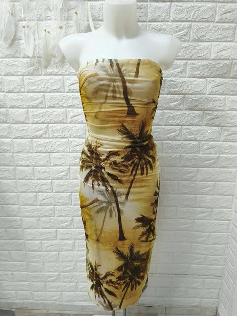 VESTIDO LARGO TUL PALMERAS - ref.06