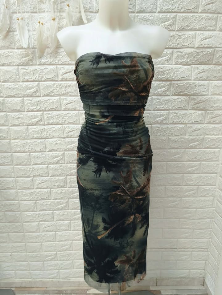 VESTIDO LARGO TUL PALMERAS - ref.06