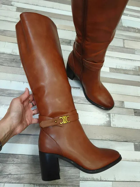 BOTA ALTA HEBILLA TACON ref.02 - CAMEL