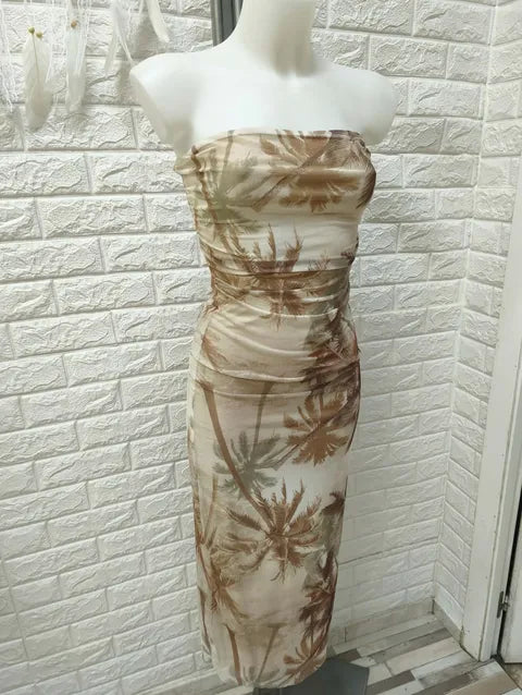 VESTIDO LARGO TUL PALMERAS - ref.06