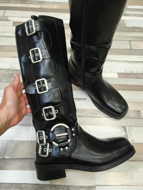 BOTA PLANA MULTIHEBILLAS POLIPIEL ref.03- NEGRO