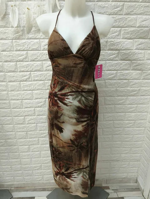 VESTIDO TUL CRUZADO PALMERAS ref.010