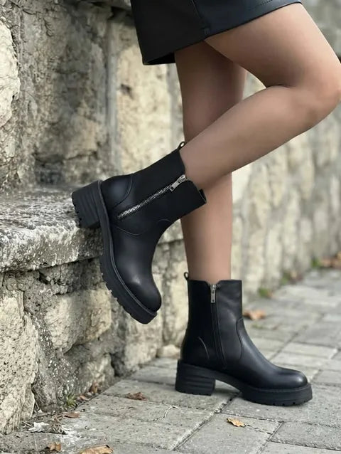 BOTIN POLIPIEL CREMALLERA ref.015 - NEGRO