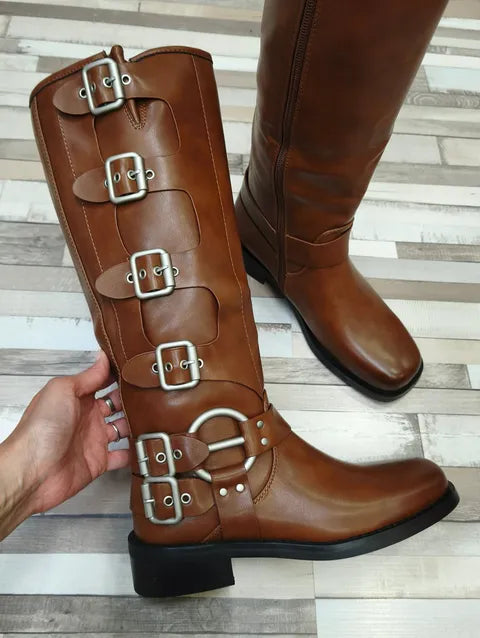 BOTA PLANA MULTIHEBILLAS POLIPIEL ref.03 - CAMEL