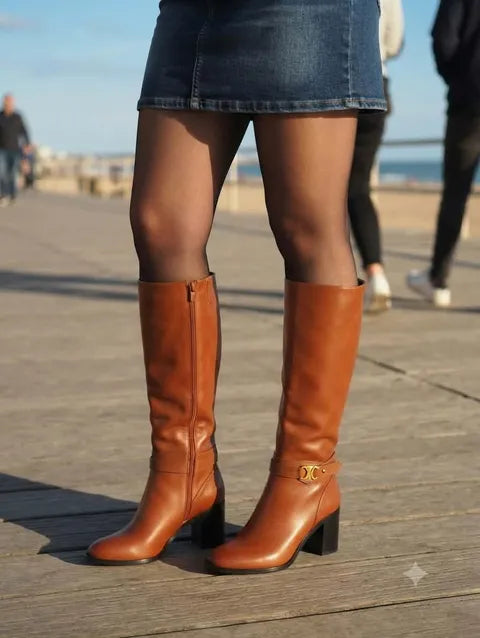 BOTA ALTA HEBILLA TACON ref.02 - CAMEL