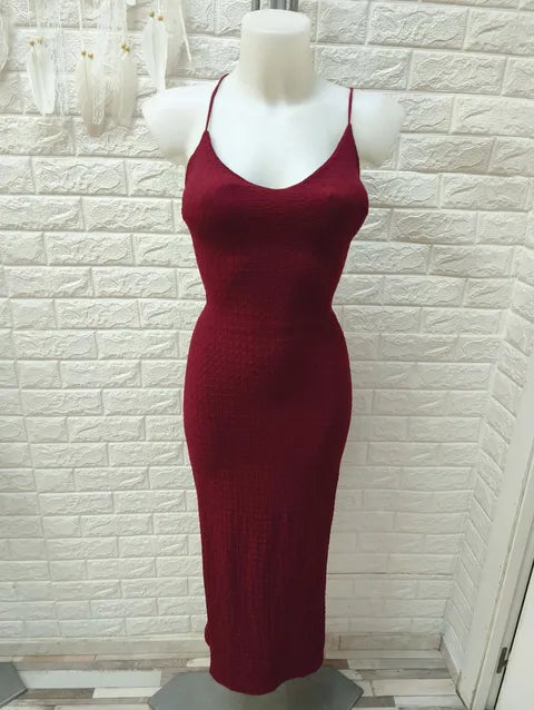 VESTIDO LARGO ESPALDA CRUZADA - ref.027