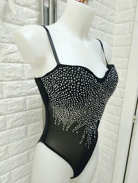 BODY TUL STRASS PLATEADO - ref.034
