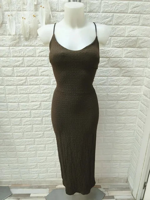 VESTIDO LARGO ESPALDA CRUZADA - ref.027