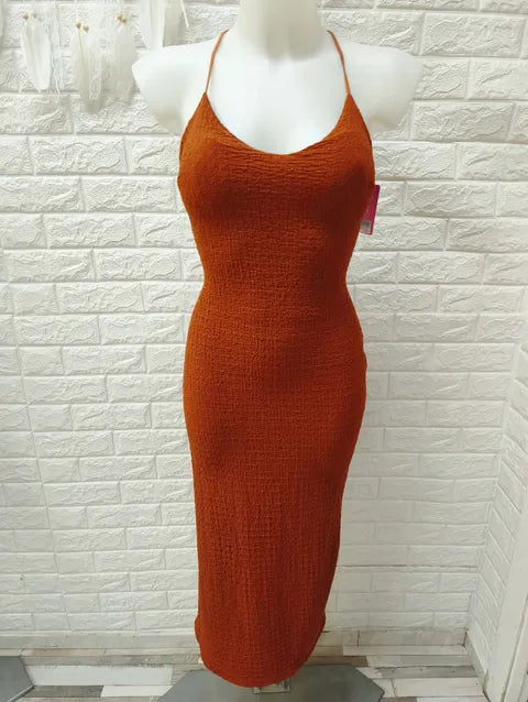 VESTIDO LARGO ESPALDA CRUZADA - ref.027