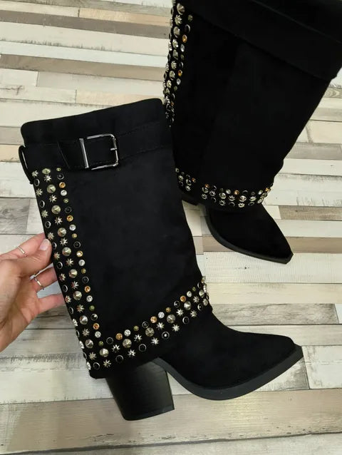 BOTA POLAINA TACHUELAS ref.041 - NEGRO