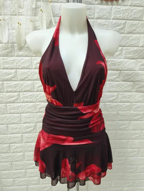 VESTIDO FLORES FALDA VUELO - ref.030