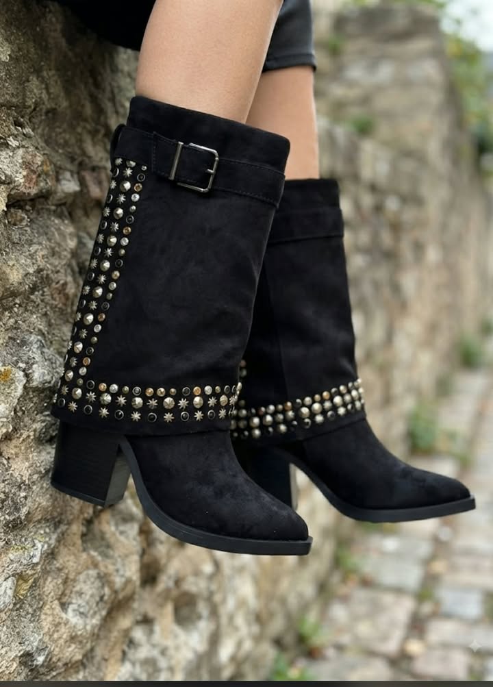 BOTA POLAINA TACHUELAS ref.041 - NEGRO