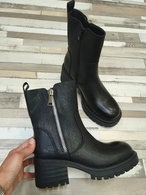 BOTIN POLIPIEL CREMALLERA ref.015 - NEGRO