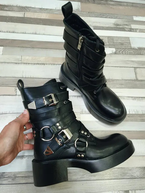 BOTIN TIRAS HEBILLAS ref.039 - NEGRO