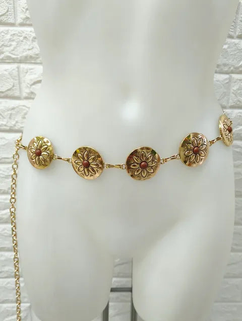 CINTURON METAL REDONDA FLOR ref. 062