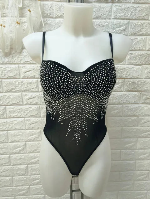 BODY TUL STRASS PLATEADO - ref.034