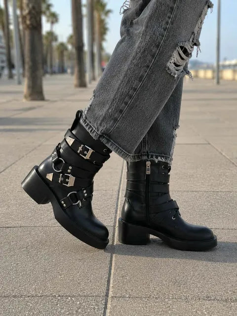 BOTIN TIRAS HEBILLAS ref.039 - NEGRO