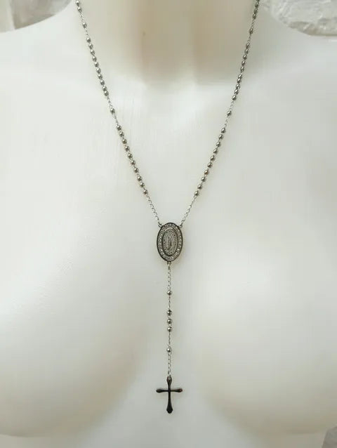 COLLAR ROSARIO ref.054 - PLATEADO