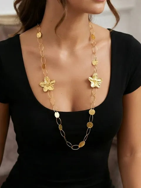 COLLAR LARGO FLOR ref. 074