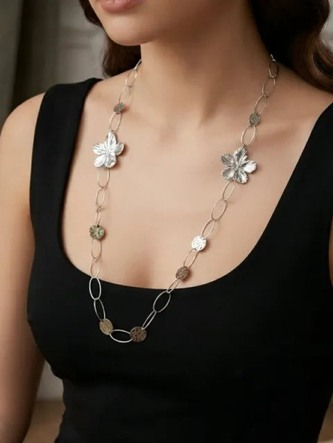 COLLAR LARGO FLOR ref. 074