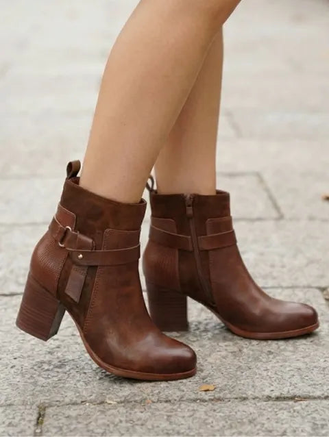 BOTIN NUDO ANTELINA Y POLIPIEL ref. 094 - MARRON