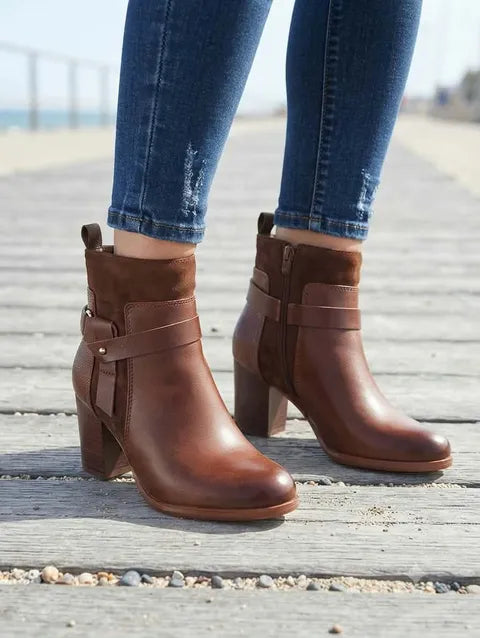 BOTIN NUDO ANTELINA Y POLIPIEL ref. 094 - MARRON