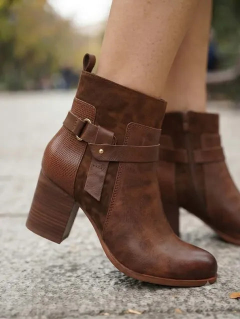 BOTIN NUDO ANTELINA Y POLIPIEL ref. 094 - MARRON