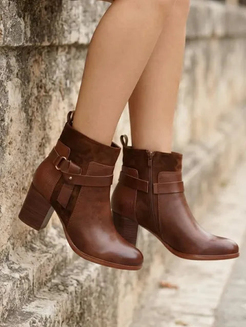 BOTIN NUDO ANTELINA Y POLIPIEL ref. 094 - MARRON