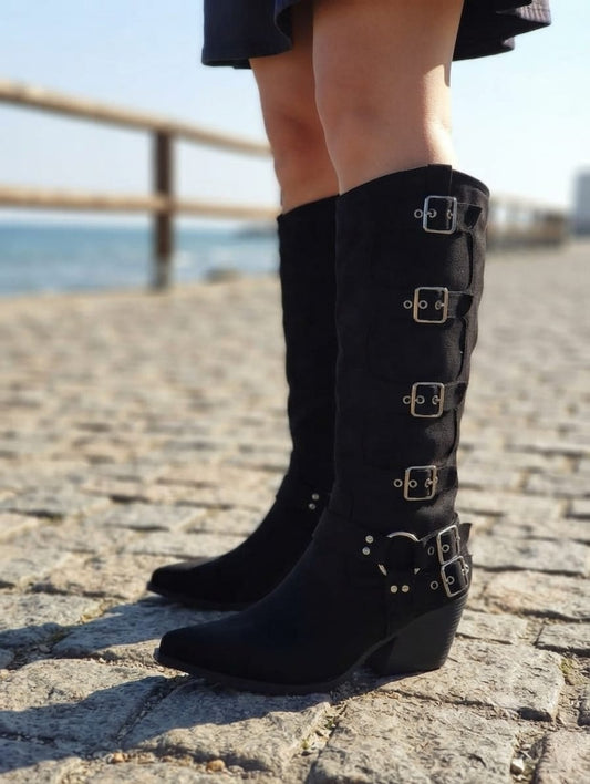 BOTA COWBOY ANTELINA HEBILLAS ref. 096 - NEGRO