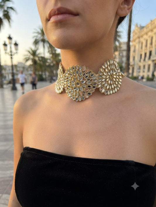 COLLAR REDONDAS ESPEJOS ref.0124