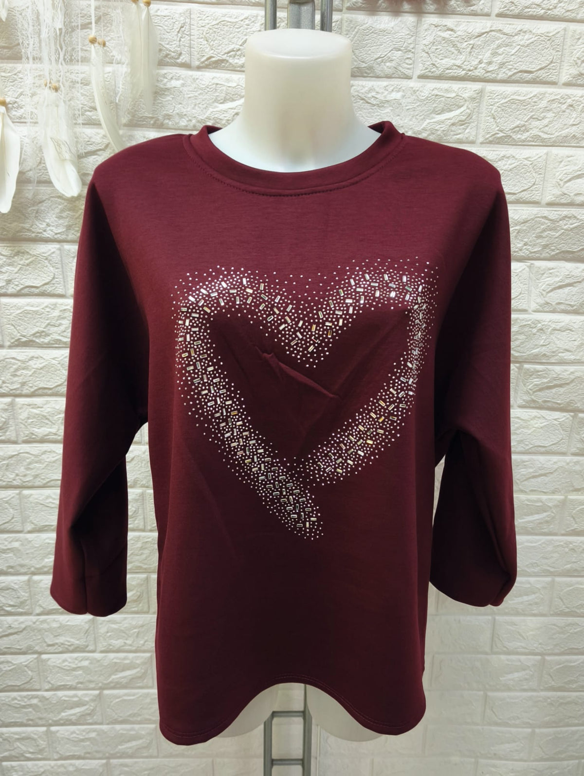 SUDADERA CORAZON STRASS ref.0261