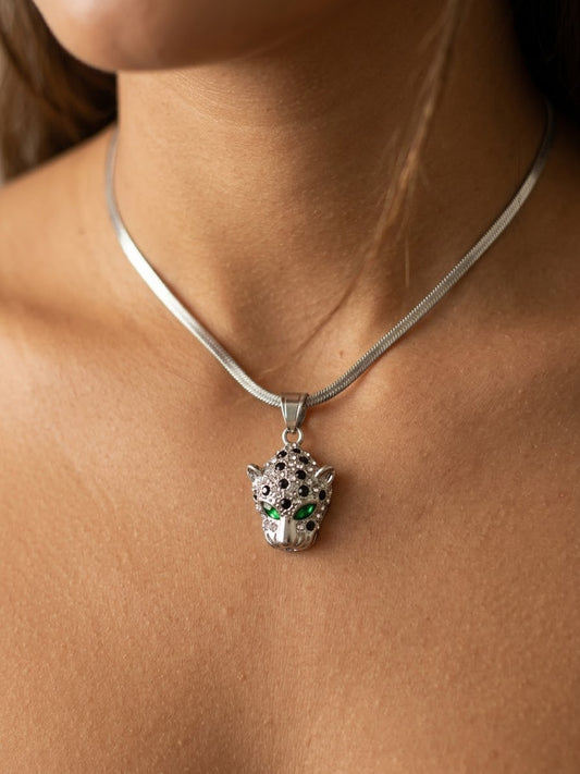 COLLAR LEPARDO - PLATEADO ref.0317