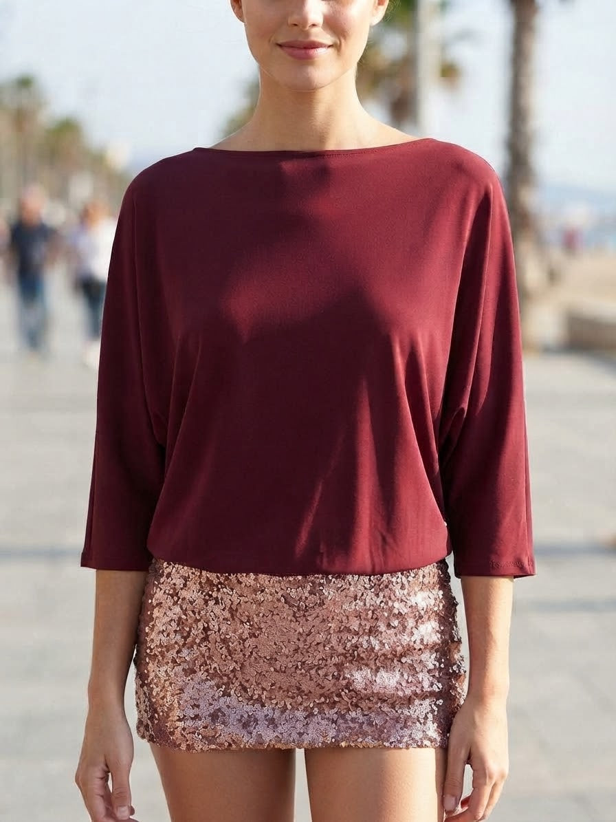 VESTIDO LYCRA FALDA PAILLETTES ref.0239