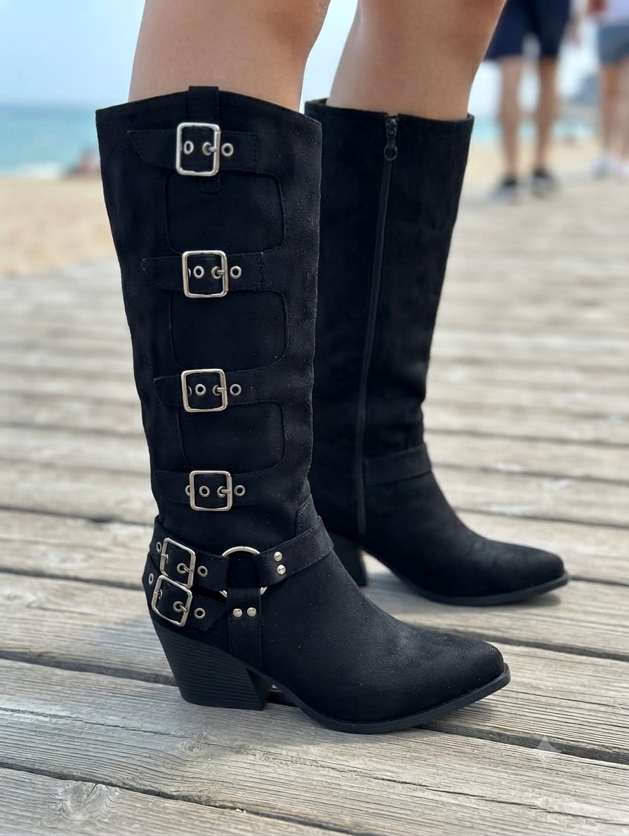 BOTA COWBOY ANTELINA HEBILLAS ref. 096 - NEGRO