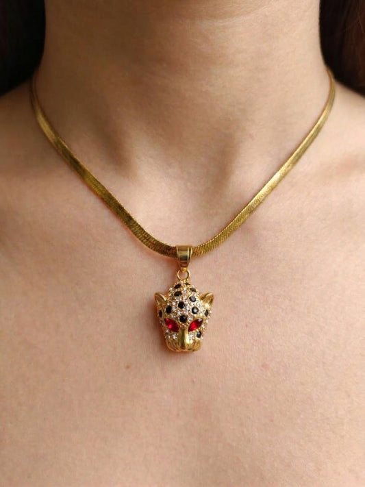 COLLAR LEOPARDO - DORADO ref. 0316